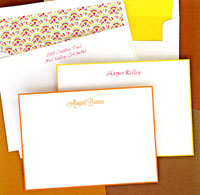 Stationery/Thank You Notes by Rytex - Hand Bordered Cards (Yellow or Orange)