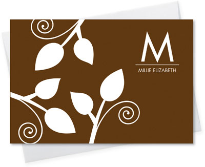 Spark & Spark Stationery (Poised Leaves - Brown)