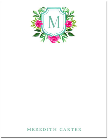 Stationery/Thank You Notes by Stacy Claire Boyd - Flower Monogram Stationery/Thank You Notes by Stacy Claire Boyd - Flower Monogram