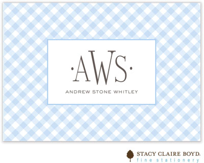 Stationery/Thank You Notes by Stacy Claire Boyd - Simple Plaid - Blue (Folded) Stationery/Thank You Notes by Stacy Claire Boyd - Simple Plaid - Blue (Folded)