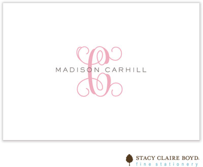 Stationery/Thank You Notes by Stacy Claire Boyd - Clean & Simple - Pink (Folded)
