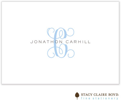 Stationery/Thank You Notes by Stacy Claire Boyd - Clean & Simple - Blue (Folded)