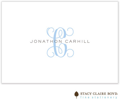 Stationery/Thank You Notes by Stacy Claire Boyd - Clean & Simple - Blue (Folded) Stationery/Thank You Notes by Stacy Claire Boyd - Clean & Simple - Blue (Folded)
