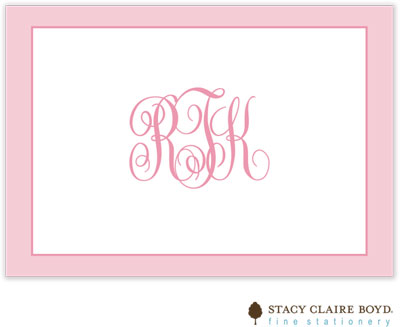Stationery/Thank You Notes by Stacy Claire Boyd - Simple Border - Pink (Folded) Stationery/Thank You Notes by Stacy Claire Boyd - Simple Border - Pink (Folded)