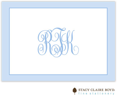 Stationery/Thank You Notes by Stacy Claire Boyd - Simple Border - Blue (Folded) Stationery/Thank You Notes by Stacy Claire Boyd - Simple Border - Blue (Folded)