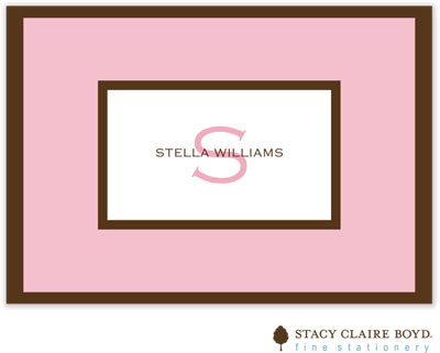 Stationery/Thank You Notes by Stacy Claire Boyd - Classic Border - Pink (Folded) Stationery/Thank You Notes by Stacy Claire Boyd - Classic Border - Pink (Folded)