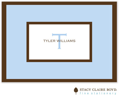 Stationery/Thank You Notes by Stacy Claire Boyd - Classic Border - Blue (Folded)