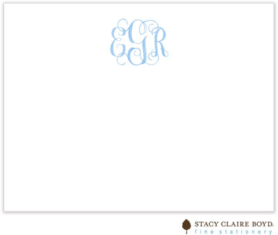 Stationery/Thank You Notes by Stacy Claire Boyd - Powdered Monogram (Flat) Stationery/Thank You Notes by Stacy Claire Boyd - Powdered Monogram (Flat)