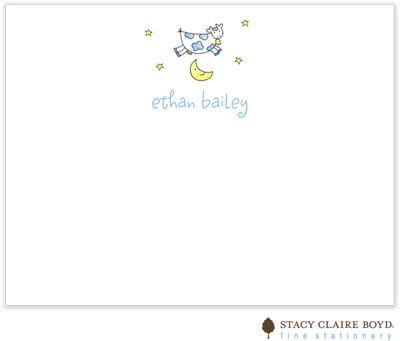 Stationery/Thank You Notes by Stacy Claire Boyd - Over the Moon - Blue (Flat)