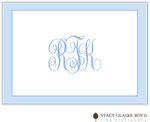 Stationery/Thank You Notes by Stacy Claire Boyd - Simple Border - Blue (Folded)