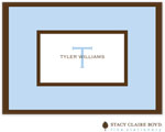 Stationery/Thank You Notes by Stacy Claire Boyd - Classic Border - Blue (Folded)