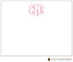 Stationery/Thank You Notes by Stacy Claire Boyd - Watercolor Monogram - Pink (Flat)