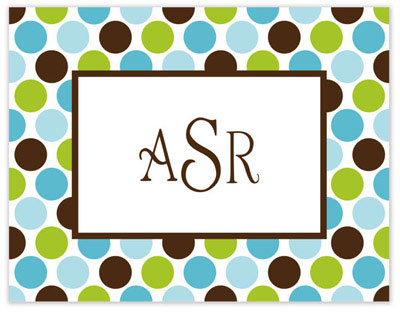 Stationery/Thank You Notes by Stacy Claire Boyd - Party Dots - Aqua (Folded) Stationery/Thank You Notes by Stacy Claire Boyd - Party Dots - Aqua (Folded)