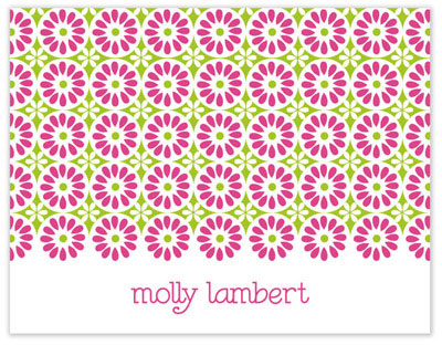 Stationery/Thank You Notes by Stacy Claire Boyd - Daisy Delight - Pink (Folded)