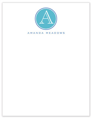 Stationery/Thank You Notes by Stacy Claire Boyd - Typewriter Initial - Blue (Flat) Stationery/Thank You Notes by Stacy Claire Boyd - Typewriter Initial - Blue (Flat)