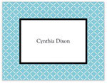 Stationery/Thank You Notes by Stacy Claire Boyd - Trailing Trellis - Aqua (Folded)
