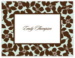 Stationery/Thank You Notes by Stacy Claire Boyd - Island Floral - Aqua (Folded)