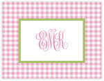 Stationery/Thank You Notes by Stacy Claire Boyd - Gleeful Gingham - Pink (Folded)