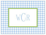 Stationery/Thank You Notes by Stacy Claire Boyd - Gleeful Gingham - Blue (Folded)