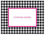 Stationery/Thank You Notes by Stacy Claire Boyd - Hip Houndstooth - Hot Pink (Folded)