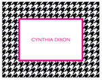 Stationery/Thank You Notes by Stacy Claire Boyd - Hip Houndstooth - Hot Pink (Folded)