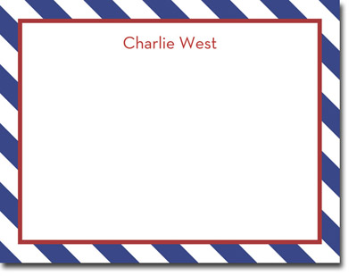 Stationery/Thank You Notes by Stacy Claire Boyd - Rugby Stripe Birthday