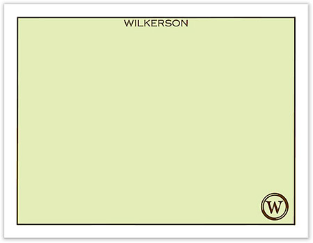 Small Stationery/Thank You Notes - Classic Edge White & Lime | Sweet Pea Designs