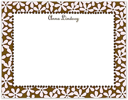 Small Stationery/Thank You Notes - Fun Daisies Pink & Chocolate | Sweet Pea Designs