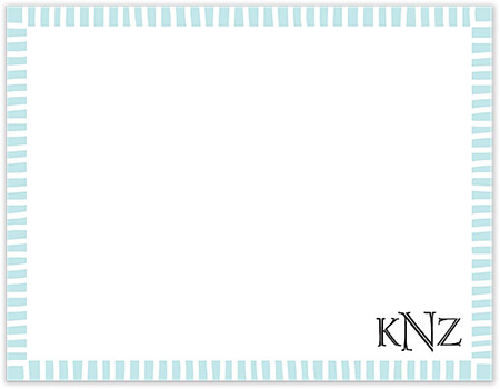 Small Stationery/Thank You Notes - Striped Edge Aqua | Sweet Pea Designs