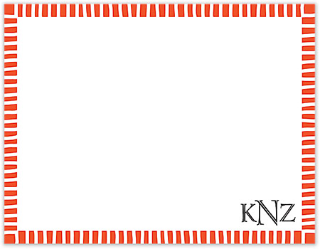 Small Stationery/Thank You Notes - Striped Edge Orange | Sweet Pea Designs