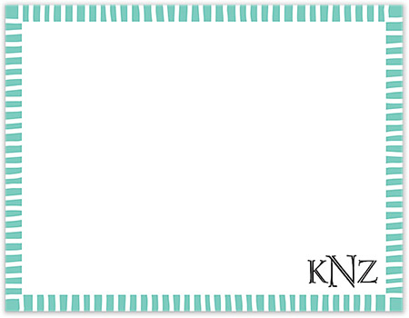 Small Stationery/Thank You Notes - Striped Edge Dark Aqua | Sweet Pea Designs