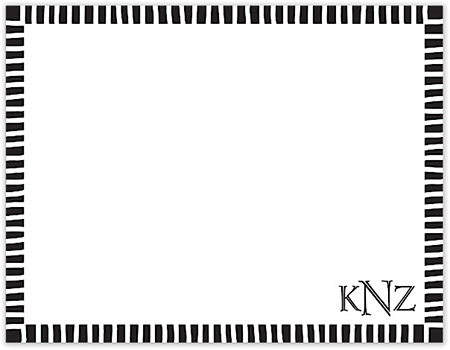 Small Stationery/Thank You Notes - Striped Edge Black | Sweet Pea Designs