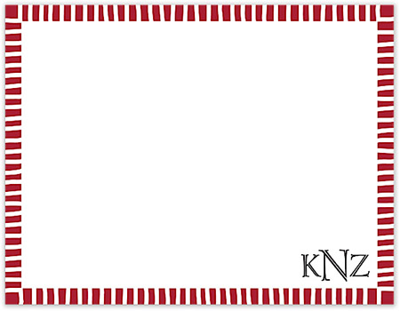 Small Stationery/Thank You Notes - Striped Edge Red | Sweet Pea Designs