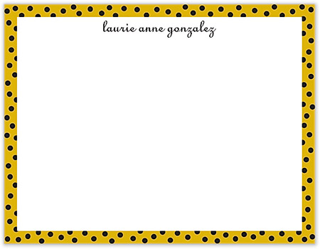 Small Stationery/Thank You Notes - Dotted Edge Bright Gold & Black | Sweet Pea Designs