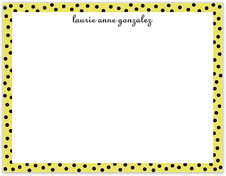 Small Stationery/Thank You Notes - Dotted Edge Limeade & Black | Sweet Pea Designs