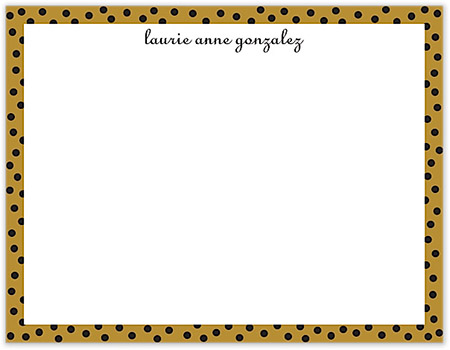 Small Stationery/Thank You Notes - Dotted Edge Gold & Black | Sweet Pea Designs