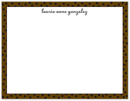 Small Stationery/Thank You Notes - Dotted Edge Chocolate & Black | Sweet Pea Designs