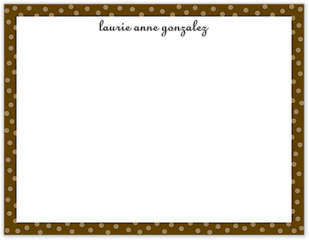 Small Stationery/Thank You Notes - Dotted Edge Chocolate & Gold | Sweet Pea Designs