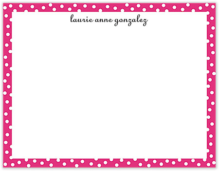 Small Stationery/Thank You Notes - Dotted Edge Hot Pink | Sweet Pea Designs