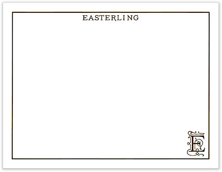 Small Stationery/Thank You Notes - Classic Border Chocolate | Sweet Pea Designs