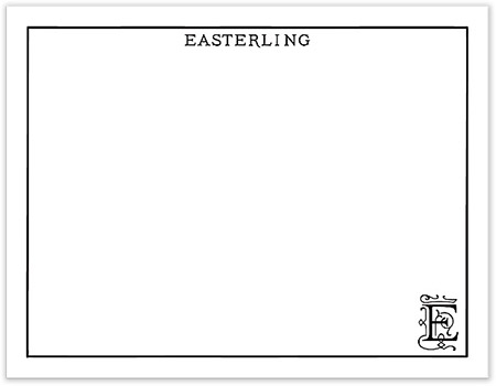 Small Stationery/Thank You Notes - Classic Border Black | Sweet Pea Designs