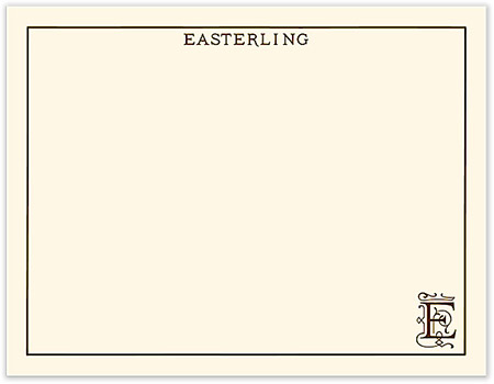 Small Stationery/Thank You Notes - Classic Border Chocolate | Sweet Pea Designs