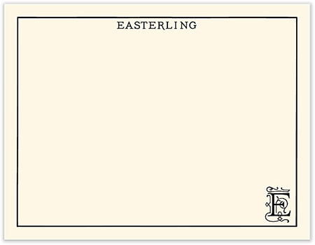 Small Stationery/Thank You Notes - Classic Border Black Ecru | Sweet Pea Designs