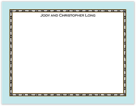 Small Stationery/Thank You Notes - Rice Bead Border Aqua | Sweet Pea Designs