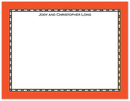 Small Stationery/Thank You Notes - Rice Bead Border Orange | Sweet Pea Designs