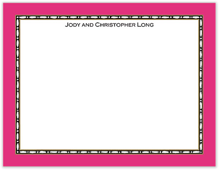 Small Stationery/Thank You Notes - Rice Bead Border Hot Pink | Sweet Pea Designs