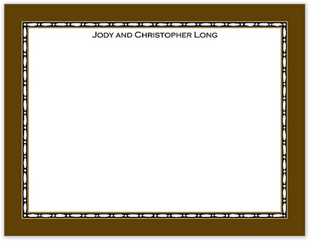 Small Stationery/Thank You Notes - Rice Bead Border Chocolate | Sweet Pea Designs