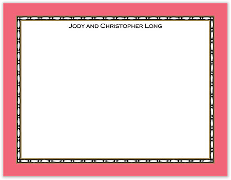 Small Stationery/Thank You Notes - Rice Bead Border Coral | Sweet Pea Designs