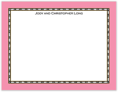 Small Stationery/Thank You Notes - Rice Bead Border Deep Pink | Sweet Pea Designs