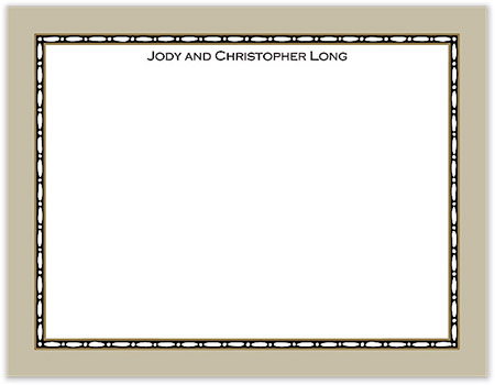 Small Stationery/Thank You Notes - Rice Bead Border Taupe | Sweet Pea Designs